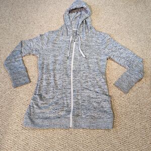Athleta Blissful CYA Jacket Womens Small Full Zip Heather Gray Hoodie Athletic